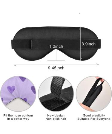 Haskirky Light Blocking Eye Mask - Adjustable Breathable Adult Men and Women Travel Eye Mask - Perfect for Business Trips, Yoga, Meditation - Deep Sleep Comfort (Purple Heart) - Buy Online on SooperMarket.com