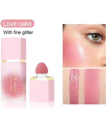 HERBENJOY Cream Blush - Lightweight Liquid Blush for Mature Skin - Dewy Finish, Smudge-Proof - #LOVE CAKE - 1 ml - Buy Online on SooperMarket.com