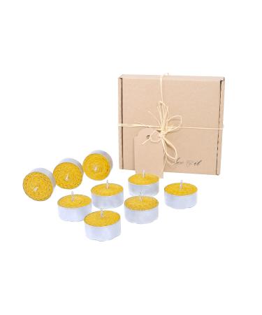 Bee wax tea light 9 x tealights candles beeswax 100% pure organic handmade 100% natural aromatherapy hand rolled