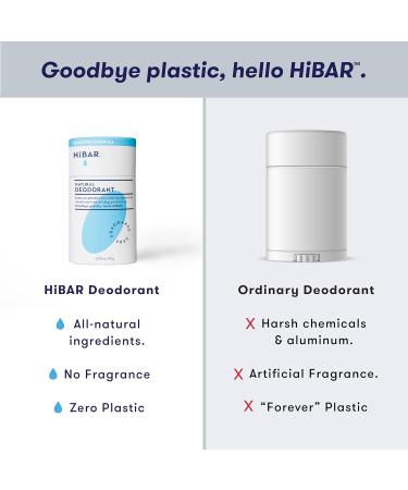 HiBAR Fragrance-Free Sensitive Deodorant - Natural Deodorant for Sensitive Skin - Aluminum-Free Baking Soda-Free Cruelty-Free Travel-Friendly Size with Easy Push-Up Applicator Unscented - Buy Online on SooperMarket.com