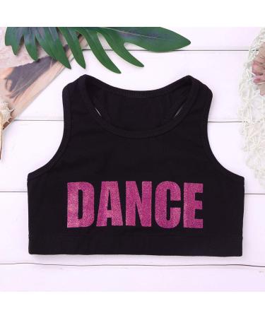 Yeahdor Girls Glittery Racerback Athletic Dance Gymnastics Sports Bra Tank - Rose Red, Size 5-6 - Buy Online on SooperMarket.com