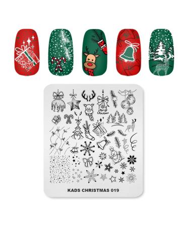 Alexnailart Nail Stamping Plate Christmas Halloween Nail Plates Manicure Templates Nail Art Printing Tool (CHRISTMAS 019)