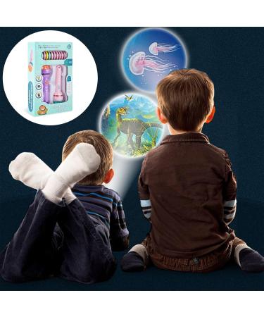 2 PCs Flashlight Projector for Kids | 80 Animal Patterns | Educational Slide Show Toys | Dinosaurs Sea Animals & Transport Tools - Buy Online on SooperMarket.com