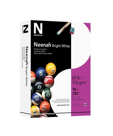 Neenah Premium Cardstock  8.5 x 11  65 lb/176 gsm  Bright White  250 Sheets (91904)