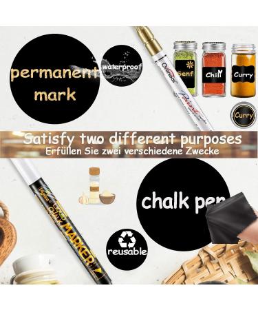 Dzsee Self-Adhesive Round Blackboard Stickers (4cm ) - 96 Waterproof Labels for Jam Glasses + 2 Pens | Perfect for Organizing & Labeling - Buy Online on SooperMarket.com