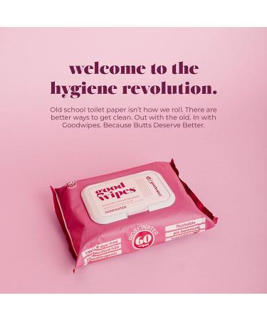 Goodwipes Flushable Plant-Based Wipes | Rosewater & Aloe | 180 ct (3 packs) | Septic Safe | At-Home Dispenser | Biggest Adult Wipes - Buy Online on SooperMarket.com