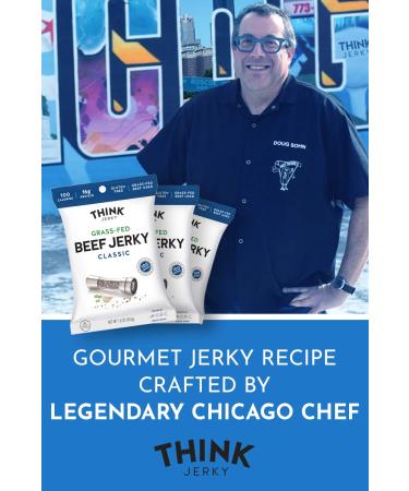 Think Jerky Variety Pack - Chef Crafted 100% All-Natural Grass-Fed Beef and Free-Range Turkey - Healthy Protein Snack, Low Calories, Salt and Fat - 1oz (8 Pack) - Buy Online on SooperMarket.com