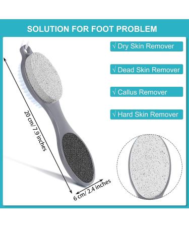 4-in-1 Pedicure Tool Set for Dry and Wet Foot Care - Callus Remover, Foot Scrubber, Pumice Stone, Nail Brush - Gray - Buy Online on SooperMarket.com