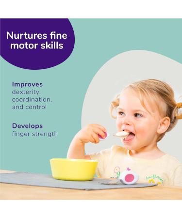 Doddl Toddler Cutlery Set - Self Feeding Spoon and Fork (Magenta) | 12months - Buy Online on SooperMarket.com
