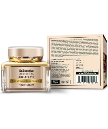 St. Botanica Moroccan Argan Oil Anti-Wrinkle Night Cream 50G - Intense Nourishing Overnight Regeneration - Buy Online on SooperMarket.com