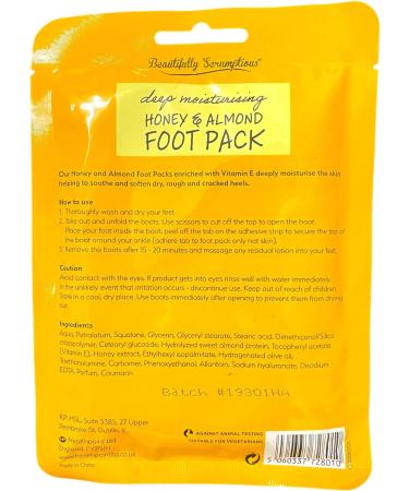 Honey & Almond Infused Moisturising Foot Pack Socks Enriched with Vitamin E - Helps Rough Cracked Heels - 2 Pack - Buy Online on SooperMarket.com