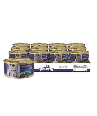 Blue Buffalo Wilderness High Protein Grain Free, Natural Adult Pate Wet Cat Food Chicken 5.5 Ounce (Pack of 24)