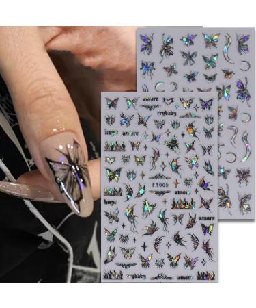Buy BSBTBZ Butterfly 3D Self-Adhesive Nail Art Stickers | Shiny Glitter Decals for Women & Girls | Waterproof Glossy Finish | Perfect for Home & Salon Use - International Shipping Available - Buy Online on SooperMarket.com