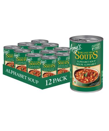 Amy s Kitchen Organic Alphabet Soup Vegan Dairy-Free Tree Nut-Free Kosher Plant-Based 12-pack (398ml per can)