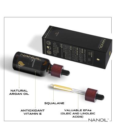 Nanoil Argan Oil 50ml - Pure Cold-Pressed Organic Oil for Hair Body & Face | Natural Care & Anti-Aging Solution - Buy Online on SooperMarket.com