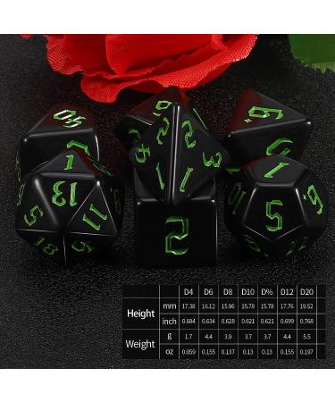 QMAY DND Dice Set - 7 Pcs Polyhedral Dice for Dungeons and Dragons - Pure Black - Buy Online on SooperMarket.com