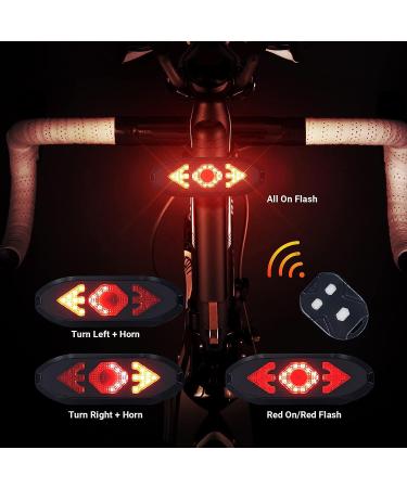 Wireless Remote Bike Tail Light w/ Turn Signals | USB Rechargeable & Waterproof Cycling Taillight for Night Safety - Buy Online on SooperMarket.com