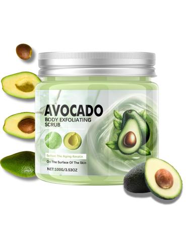 Avocado Body Scrub Exfoliating Body Scrub Body Exfoliator Foot Scrub Dead Skin Remover for Body Natural Deep Cleansing Softening & Nourishing Skin Exfoliator for Men Women