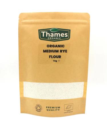 Organic Medium Rye Flour - 1kg of 100% Pure & Natural Flour - No Additives No Preservatives - Vegan Non-GMO Certified Organic - Great for Baking Cooking and Rye Bread - Thames Organic