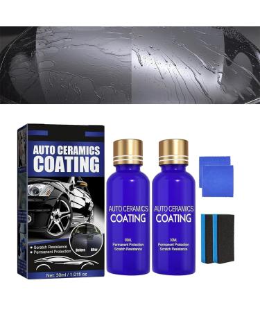 IFFANY 3 in 1 Car Paint Restorer Kit Car Nano Ceramic Crystal Coating Micro-Molecule Crystal Coating Restoration Care Agent Waterproof Dustproof & Scratch Repair 2PCS