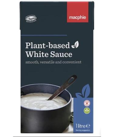Plant-Based White Sauce 1 Litre.Suitable for Vegetarians Gluten Free Free from artificial colours and flavours Vegetarian Society Approved - Vegan