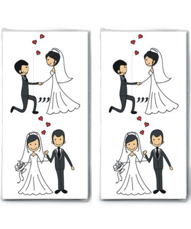 20 handkerchiefs (2x 10) Married Couple - Wedding couple in love / wedding / tears of joy white black red 10 pieces (pack of 2)
