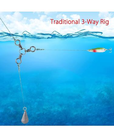 Dr.Fish 3 Way Swivel Fishing Tackle for Catfish Rig - 50 Pack Stainless Steel Tri Swivels - Saltwater/Freshwater - #1/0 (110Lb) - Buy Online on SooperMarket.com