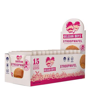 Belgian Boys Dutch Caramel Stroopwafel Duo - 30 Individually Wrapped Waffle Cookies - Non-GMO & Vegetarian (Case of 15) - Buy Online on SooperMarket.com