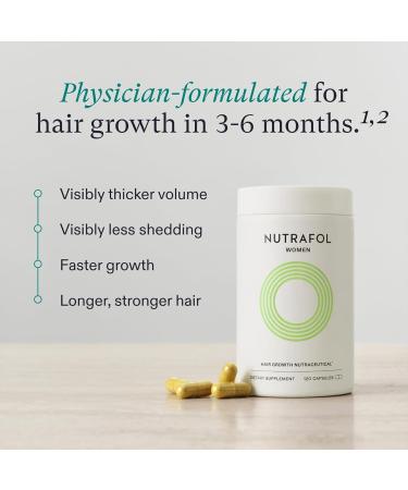 Nutrafol Women's Hair Growth Supplements - Clinically Proven Stronger Hair in 3-6 Months Dermatologist Recommended - 2 Month Supply & 2 Refill Pouches - Buy Online on SooperMarket.com