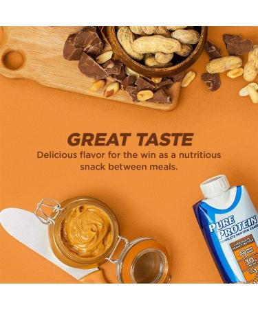 Pure Protein Chocolate Peanut Butter Shake | 30g Protein | Ready-to-Drink Keto-Friendly | Immune Boosting Vitamins | 11oz Bottles - 12 Pack - Buy Online on SooperMarket.com