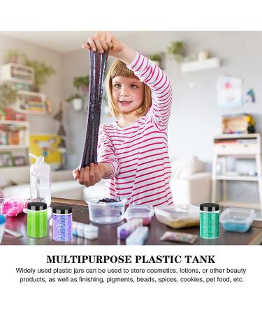 6oz 42PCS Clear Plastic Jars with Black Lids - Leak Proof Containers for Cosmetics, Slime, Lotions, and Scrubs - Buy Online on SooperMarket.com