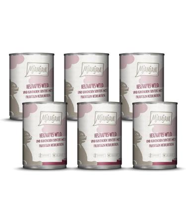 Mjamjam Premium Wet Cat Food Bundle - Pure Meat Enjoyment with Kangaroo & Hearty Wild Rabbit in Blueberries - 6 Pack (400g) - Buy Online on SooperMarket.com