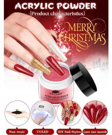 EBANKU Christmas Acrylic Powder Set - 6 Color Professional Nail Extension Kit for Long-Lasting Nail Art - No Lamp Needed | Perfect for Christmas Party - Buy Online on SooperMarket.com