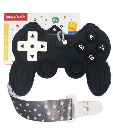 Cool Remote Game Control Teething Toy for Babies 0-6 6-12 Months Game Controller Teether for Gamer Parents Baby's First Valentines Day Gifts Silicone Remote Chew Toys lack)