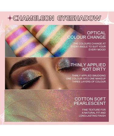 Holographic Glitter Eyeshadows Highly Colored Eye Shadow Multichrome Eyeshadows Makeup Cosmetics Eye Shadow Plate Multi-Dimensional Eye Makeup Eyeshadow for Women Girls 1pcs # 02 - Buy Online on SooperMarket.com