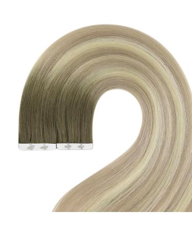 Youngsee Ombre Tape-In Extensions | Real Hair 55cm Dark Brown to Blonde 5 Pcs - Virgin Smooth Weft #4/7/80 - Buy Online on SooperMarket.com