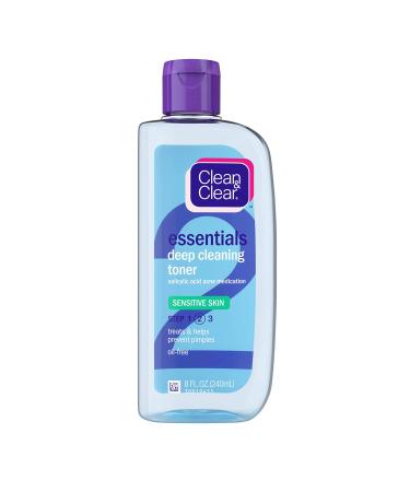 Clean & Clear Essentials Deep Cleaning Face Toner with Salicylic Acid Acne Medicine  Oil-Free Facial Toner for Sensitive & Acne-Prone Skin Care  8 fl. oz