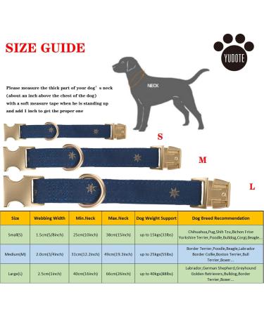 Yudote Soft Dog Collar for Sensitive Skin | Natural Cotton Fabric | Oxford Blue | Ideal for Small Calm Dogs - Buy Online on SooperMarket.com