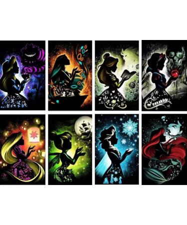 ZSWLLHP 8 Pack Disiney Diamond Painting Kits Upgrade Diamond Art Kits for Adults Cross Stitch Full Drill Shiny Diamond Embroidery Pictures Arts Craft for Home Wall Decor Gift 12X16inch