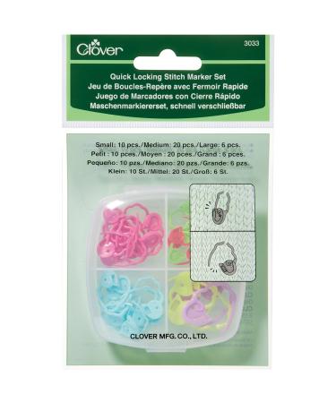 Clover 3033 Quick Locking Stitch Marker Set Multicolor  3 Height x 3 Length x 1.2 Width