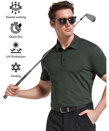 TelaLeo Men's Polo Shirts 5-Pack - Quick Dry Short Sleeve Golf T Shirt - Moisture Wicking - Black/Grey/Green/Blue - Large - Buy Online on SooperMarket.com
