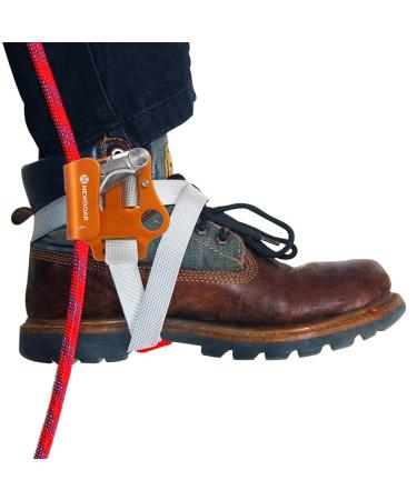Newdoar foot ascender riser climbing tree tree nurses mountaineering roping quick step equipment climbing device for 8 13 mm rope orange left