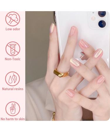 Pink Pearl Nail Polish - Shimmer Mermaid Nail Polish - Pearlescent Shell Pearl Pink Nail Polish - Polarized Glitter Nail Polish Quick Dry Long-Lasting Breathable Nail Varnish - No UV Needed - Buy Online on SooperMarket.com