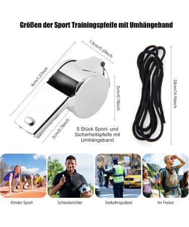 Buy Heedpeiur 5-Piece Sports Referee Whistle Set - Stainless Steel Signal Whistles with Lanyard for Coaches & Kids - Loud Sound Perfect for Sports Lessons - International Shipping Available - Buy Online on SooperMarket.com