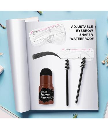 Eyebrow Stamp Shaping Kit with Long-Lasting Buildable Brown Black Powder - Includes 10 Stencils and 2 Pen Brushes - Perfect Gift for Women - Buy Online on SooperMarket.com