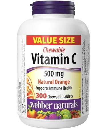 Webber Naturals Vitamin C Chewbale 500 mg 300 Orange Flavour Tablets For Bones Teeth & Vitamin D3 1000 IU 500 Tablets For Healthy Bones Teeth and the Maintenance of Good Health - Buy Online on SooperMarket.com