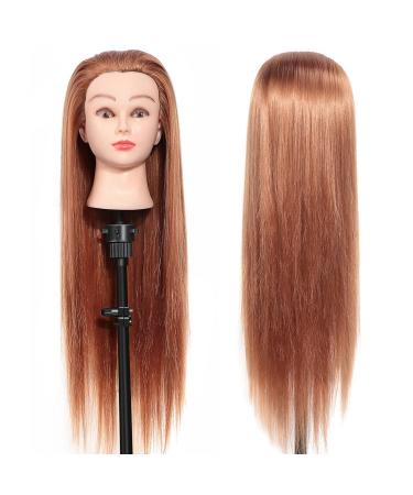 24 "Exercise head hairdresser training heads hairdresser practice head practice exercise head hairdresser hairdresser hairdressing head training head with holder beautician and cosmetic student practice head real hair