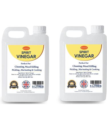 White Spirit Vinegar Food Grade 5% Acetic Acid Liquid for Household Cleaning Cooking Baking and Pickling - 5 Litre - Pack of 2