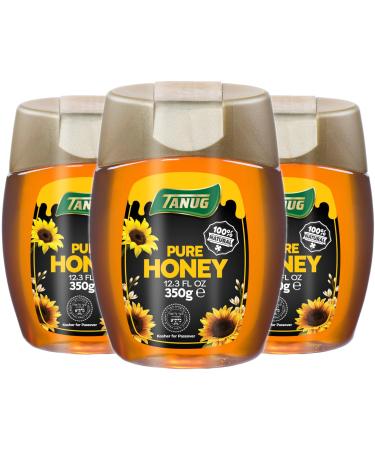 Tanug Pure Blossom Honey 350g Squeeze Bottle (Pack of 3) | Premium Spanish Honey 100% Natural Gluten Free | Natural Sweetener & Great Sugar Alternative