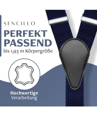 Buy Sencillo Men's Y-Shape Dark Blue Suspenders with Strong Clips | Durable & Stylish International Shipping - Buy Online on SooperMarket.com